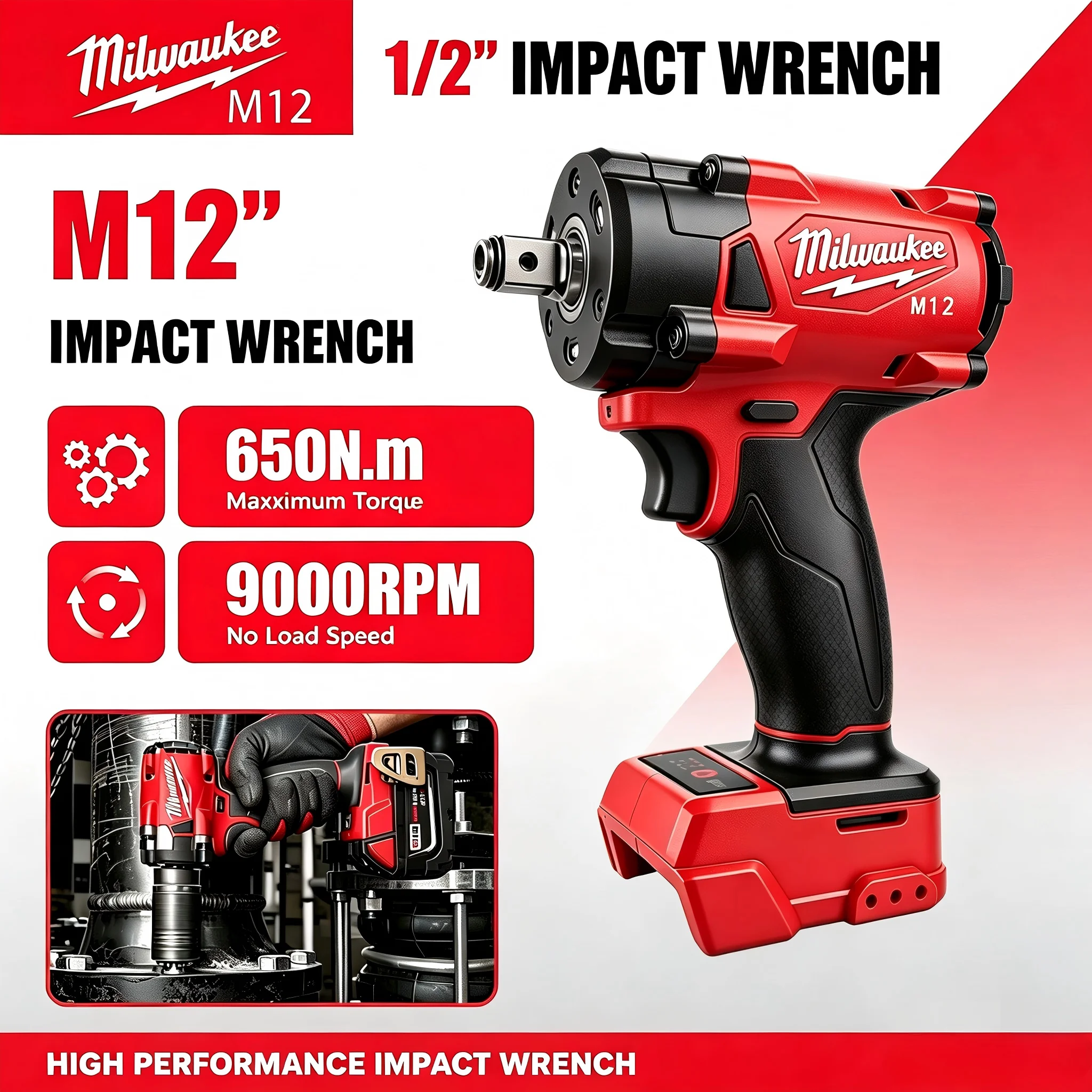 Milwaukee Drill M18 Fuel - Milwaukee M12 1/2' M18 FUEL Borstelloze