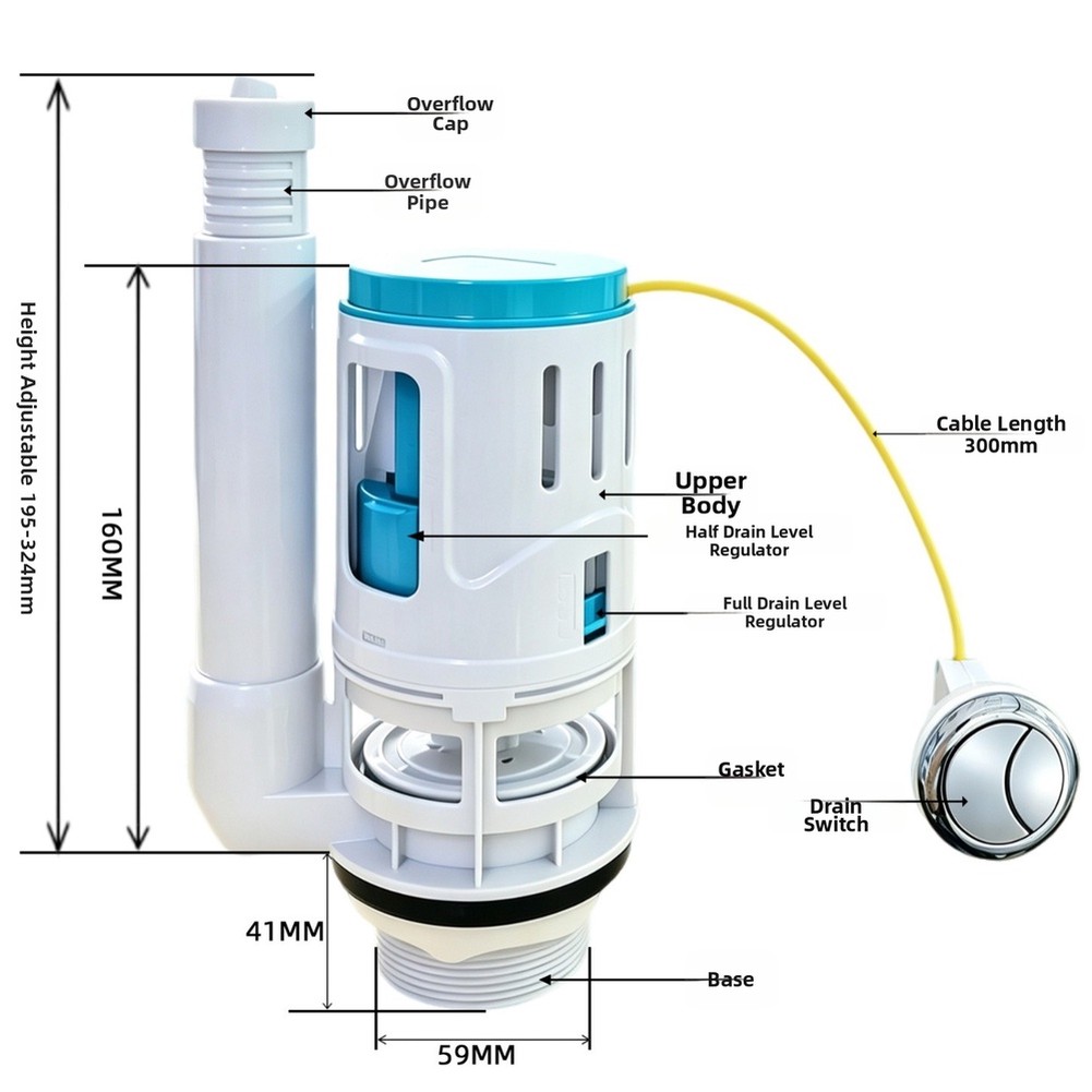 1 Stuk Dual Flush Valve Kabel  - Toilet Fill Valve recensie en prijs